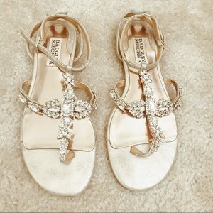 Badgley Mischka Crystal Sandal NWOT